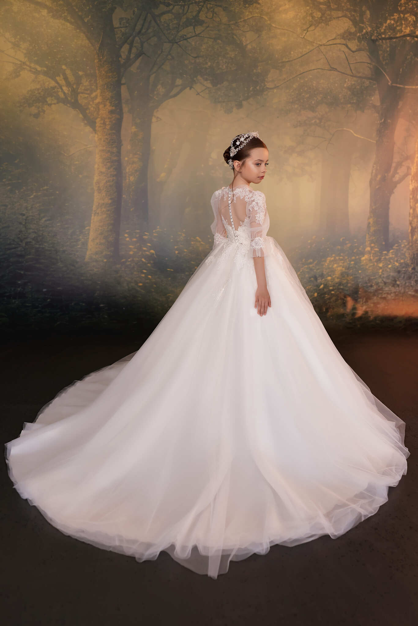 First Communion Dresses: Mireille Grace Communion Gown - Mia Bambina Boutique