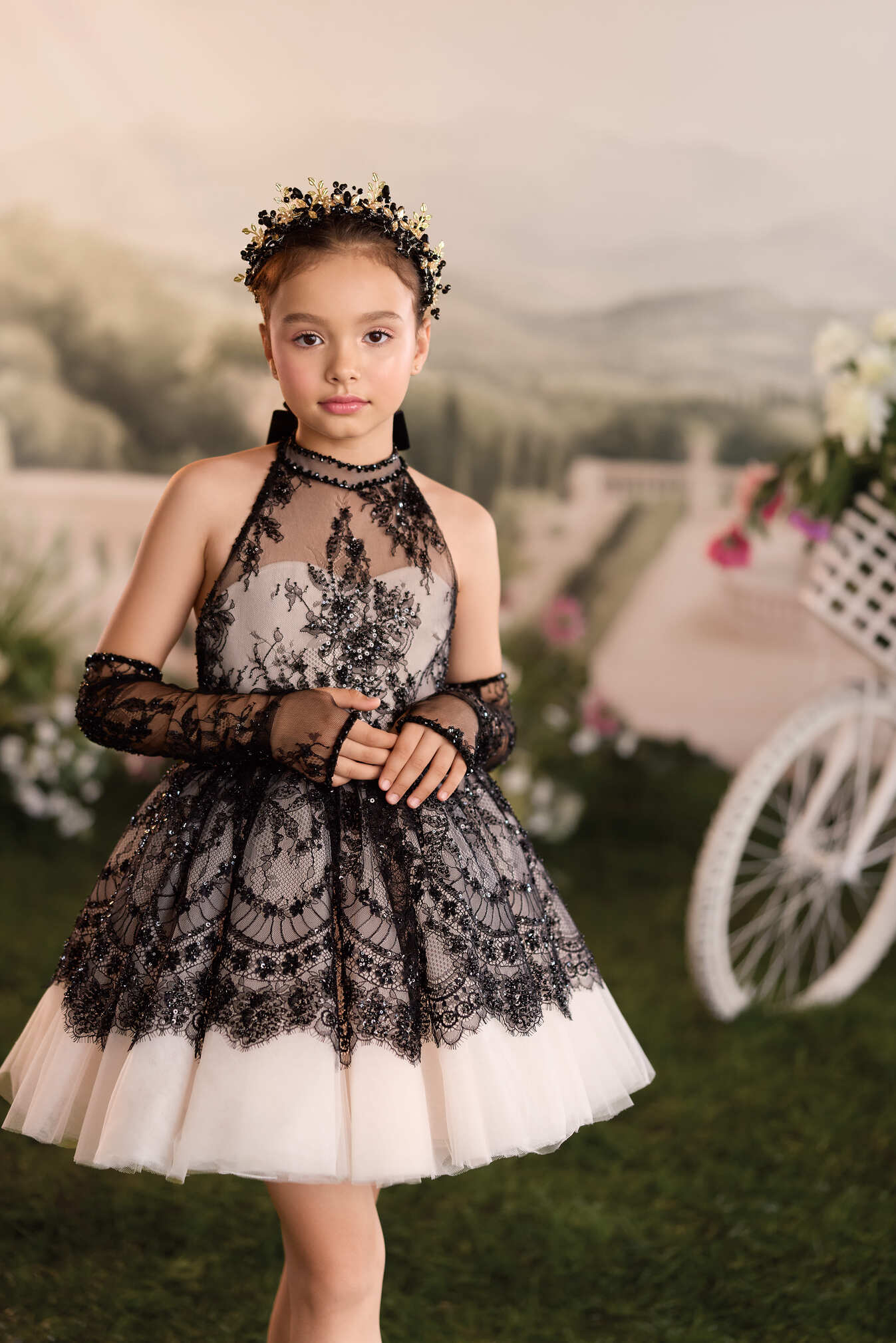 Pageant Dresses: Chantelle Noir Pageant Dress - Mia Bambina Boutique