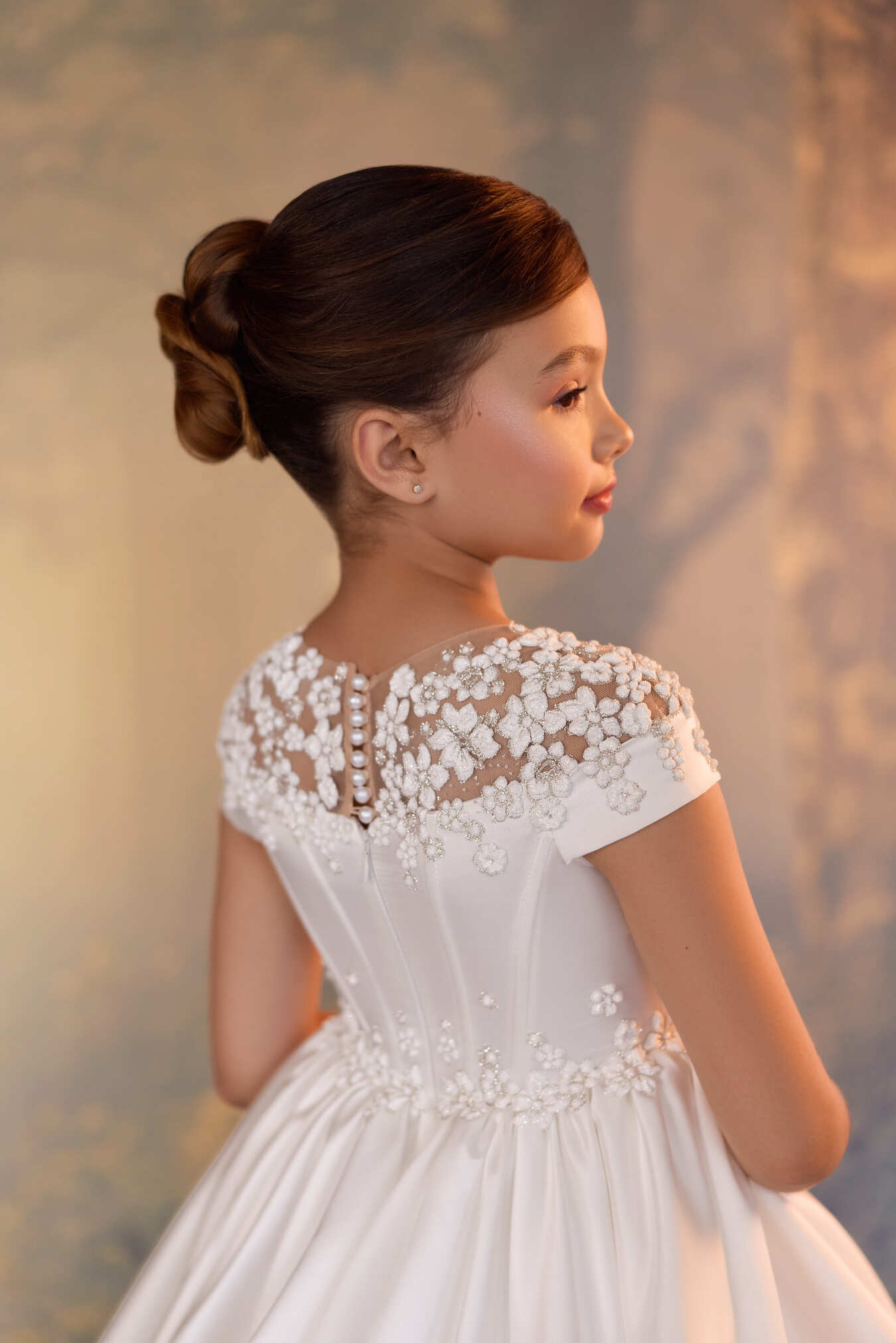 First Communion Dresses: Isabelle Crown Confirmation Gown - Mia Bambina Boutique