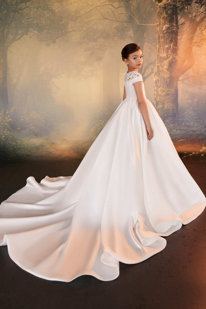 confirmation dress Isabelle Crown Gown Christmas Eve Pretty Christmas image_filter Designer 2026 Ivory Confirmation Bottom Size:28x32