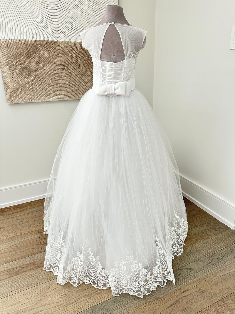 Flower Girl Dresses: Spokane Dress in Size 14/White - Mia Bambina Boutique