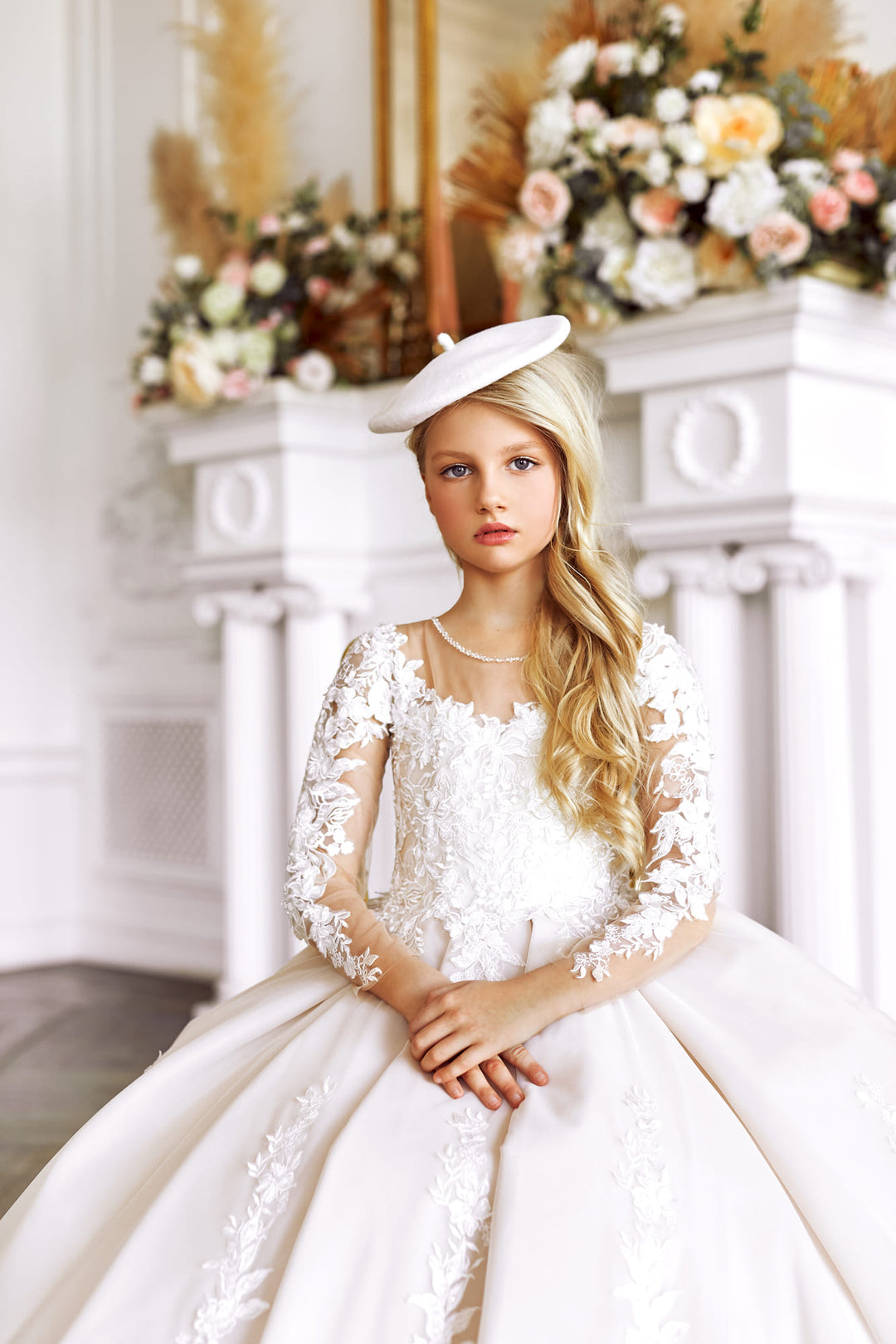 Ivory Lace 1st Communion Dress for Girls Preorder 9-10 / Ivory