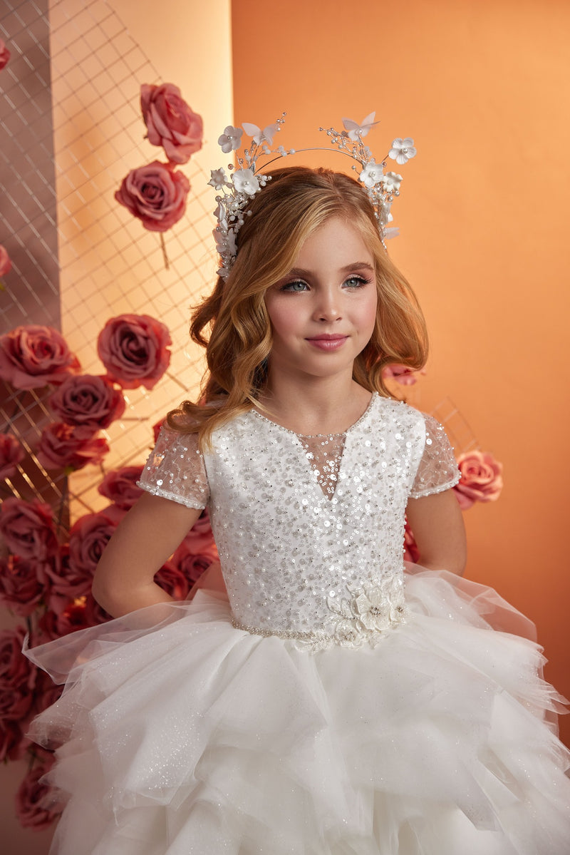 Melissa Ruffled High-Low Flower Girl Dress