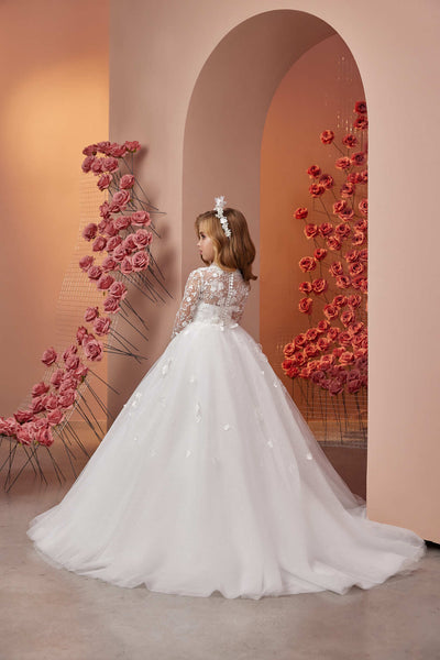 Melania Communion Dress with Long sleeves