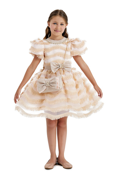 Girls Party Dress with a Chain Handbag in Sizes 4T-8