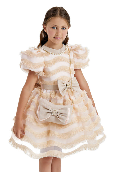 Girls Party Dress with a Chain Handbag in Sizes 4T-8