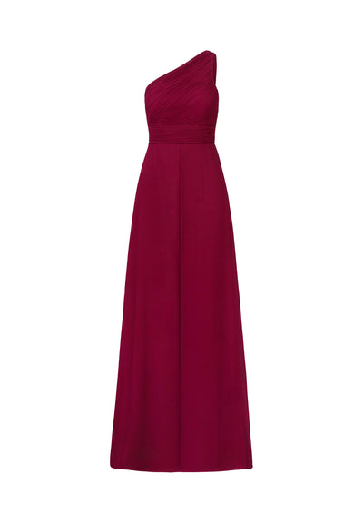 elegant one-shoulder Magenta Bridesmaid Dress Mia Bambina Boutique