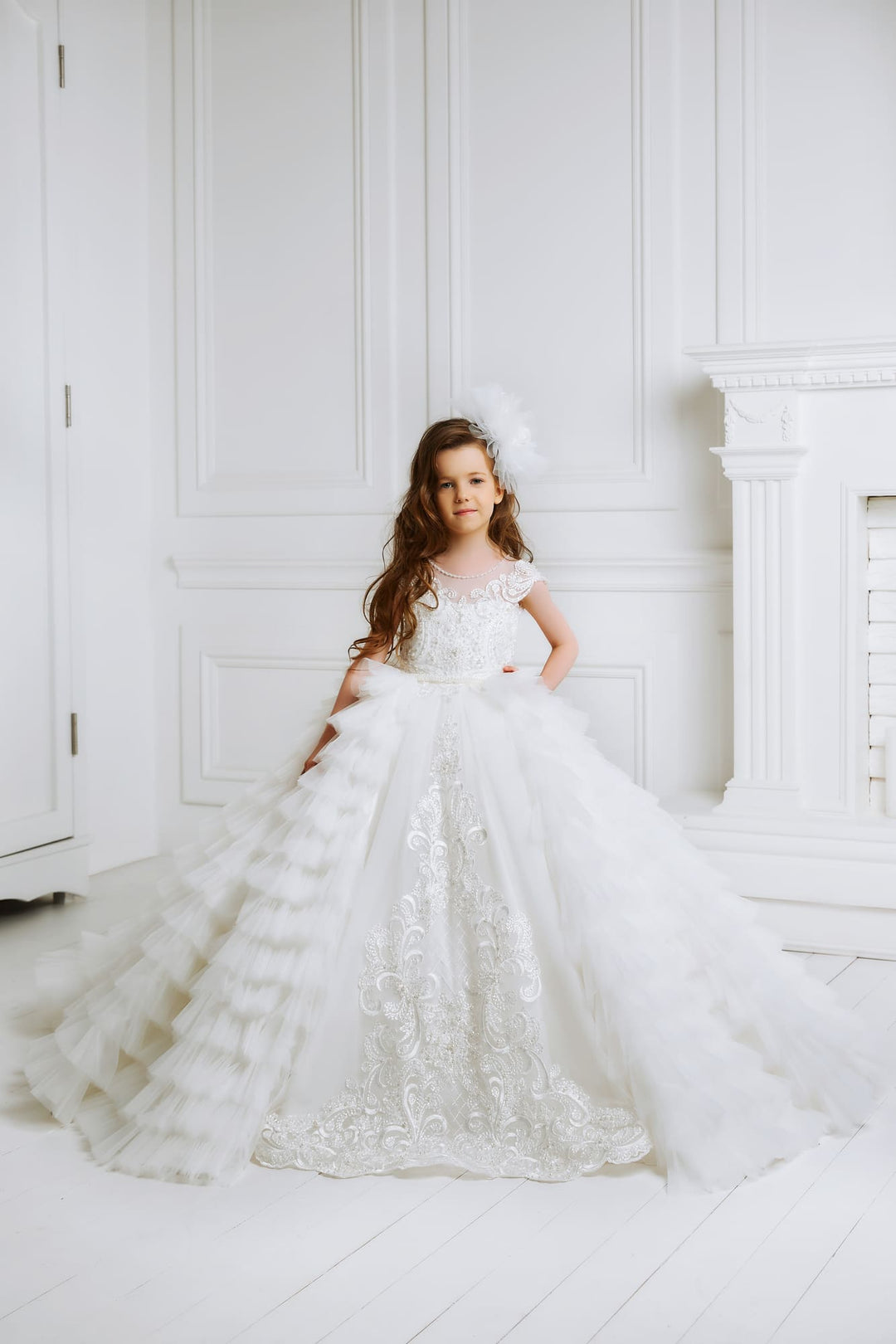 A-line Communion Dress Detachable Overskirt