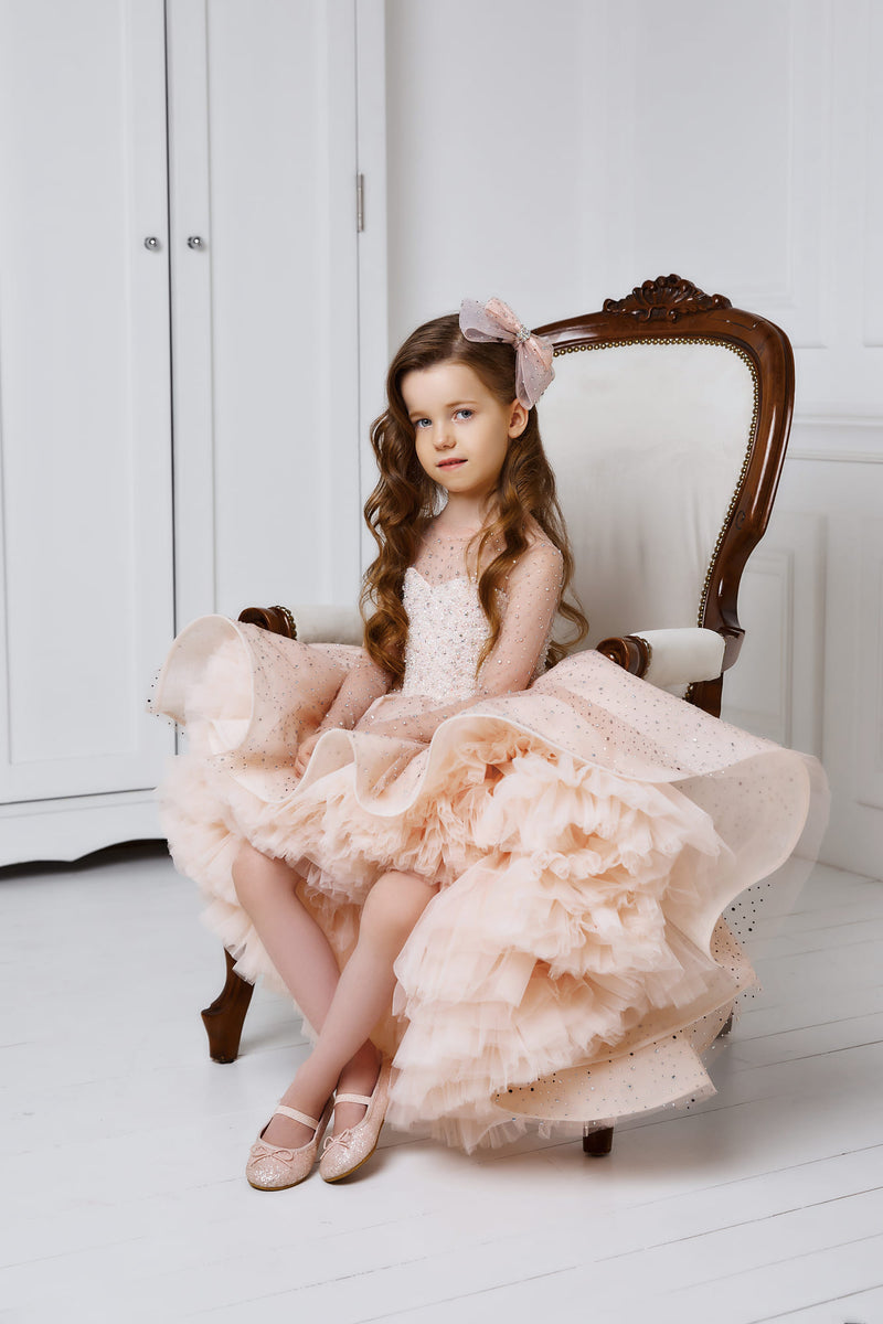 Amelia Couture Girls Pink Sparkly Birthday Dress