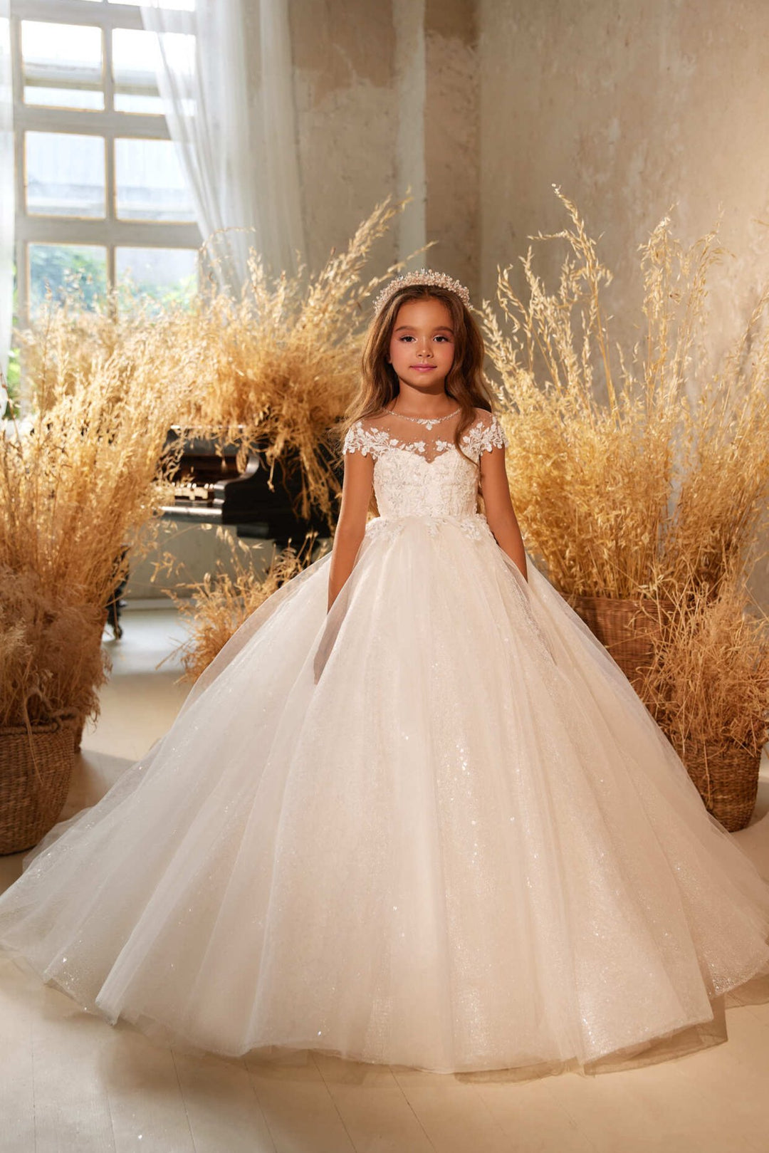 Amelina Flower Girl Dress Pre-order Size 5T-6 / White