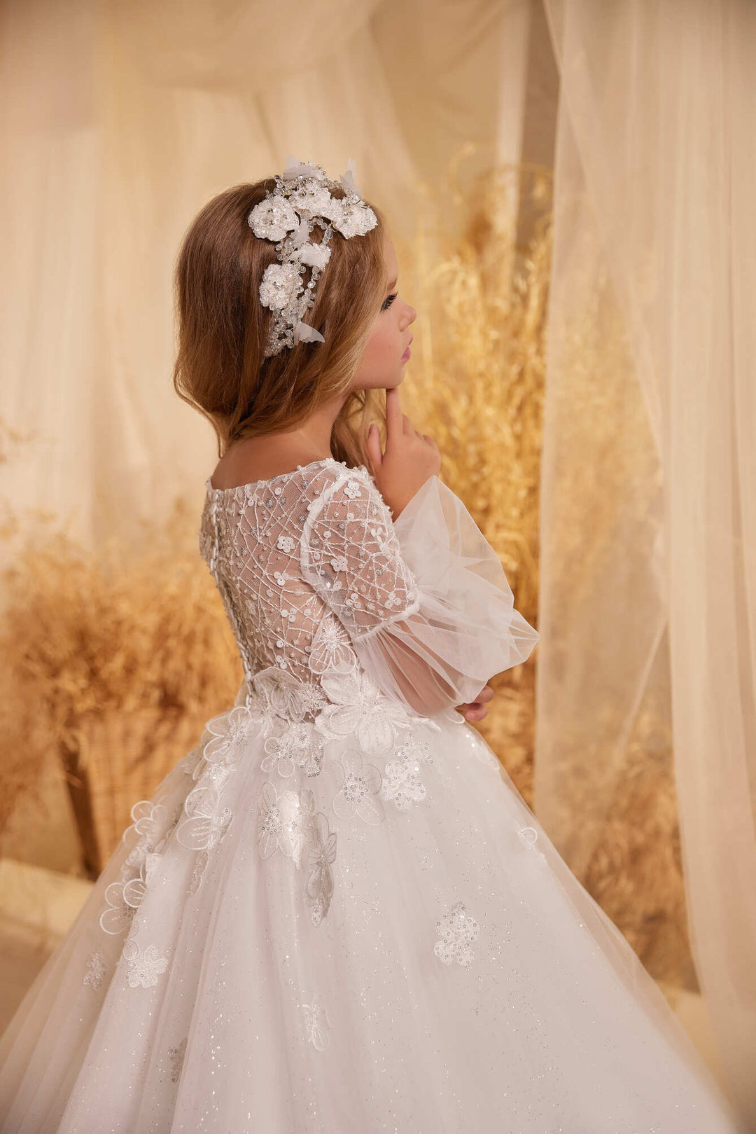 boho chic first communion dress Boho Style Butterflies Sleeves First Communion Dress Celestial 3314 Pre-order 7-8 years / As in the photo Ivory
