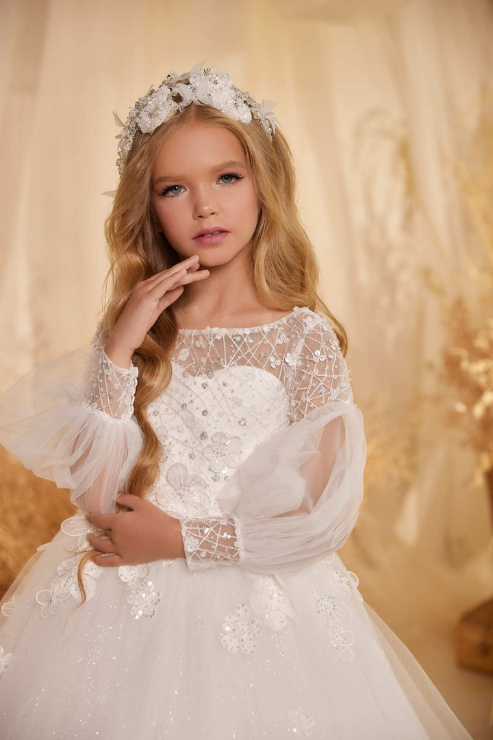 boho first communion dresses Boho Ballgown Dress for First Communion