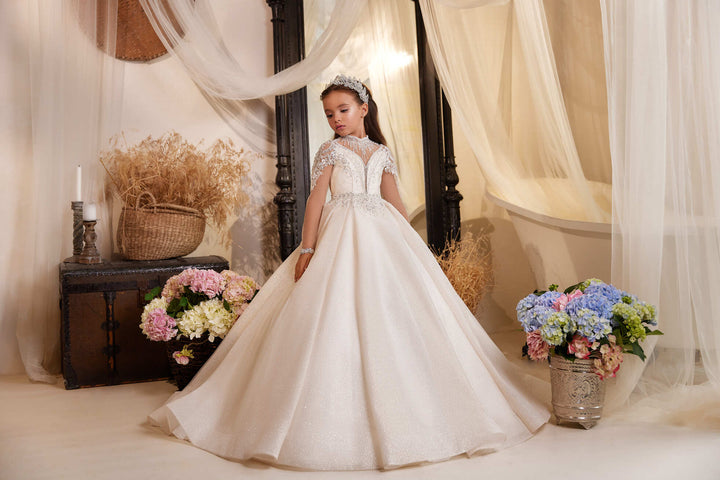 Shop Berta Mini Beaded Flower Girl Dress