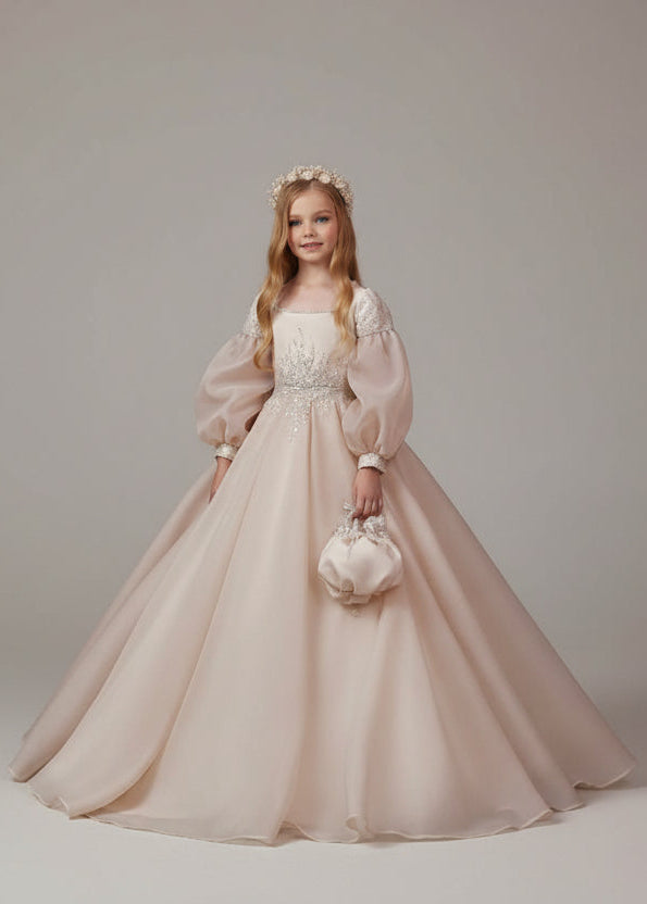 Champagne Blush Princess Gown for Kids by Mia Bambina Boutique Canada