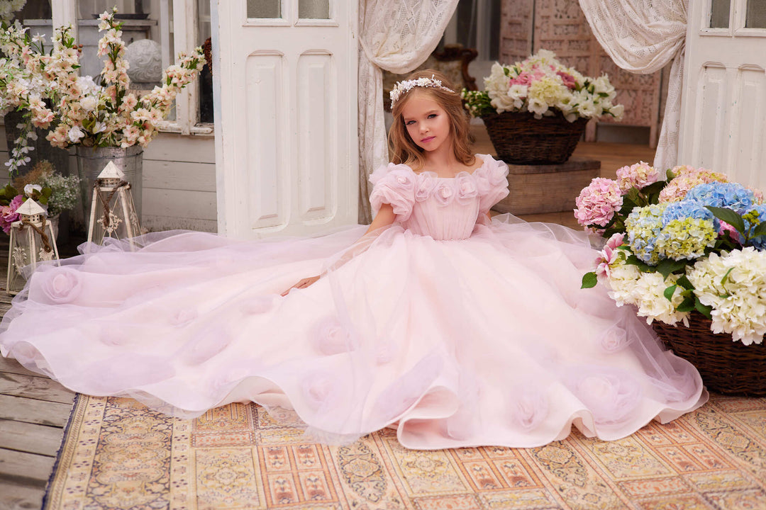 pink flower girl dress Clemence Flower Girl Dress