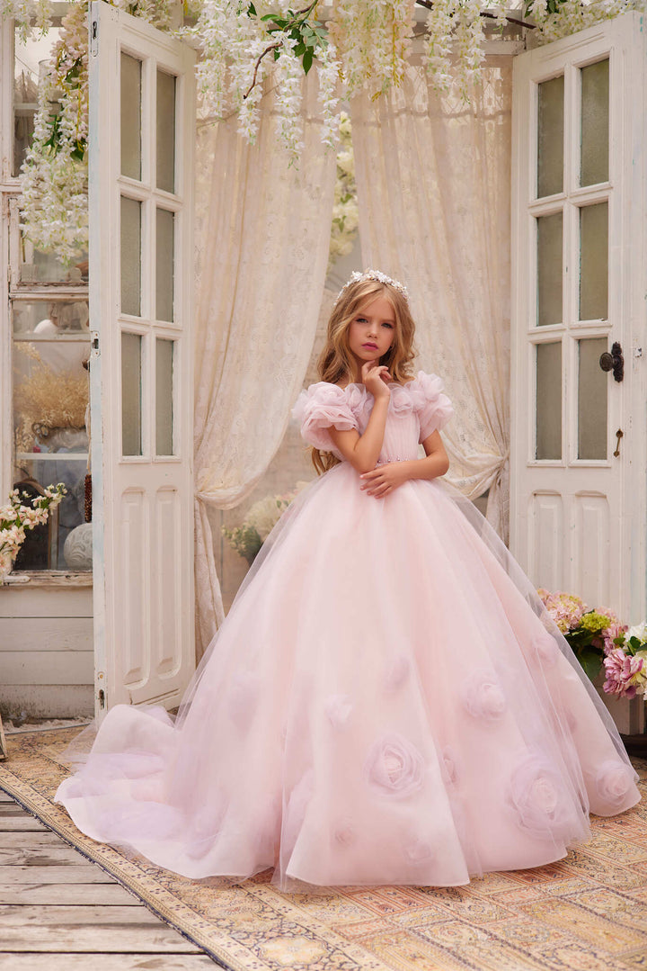 formal girls dresses Clemence Flower Girl Dress Pre-order Size 7-8 / Ivory Birthday party Jazz Club Dress Color:Custom Color The Pebbles flower girl JustIn