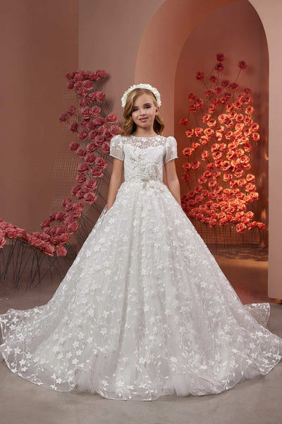 Elegant Lace Flower Girl Dress by Mia Bambina Boutique Canada