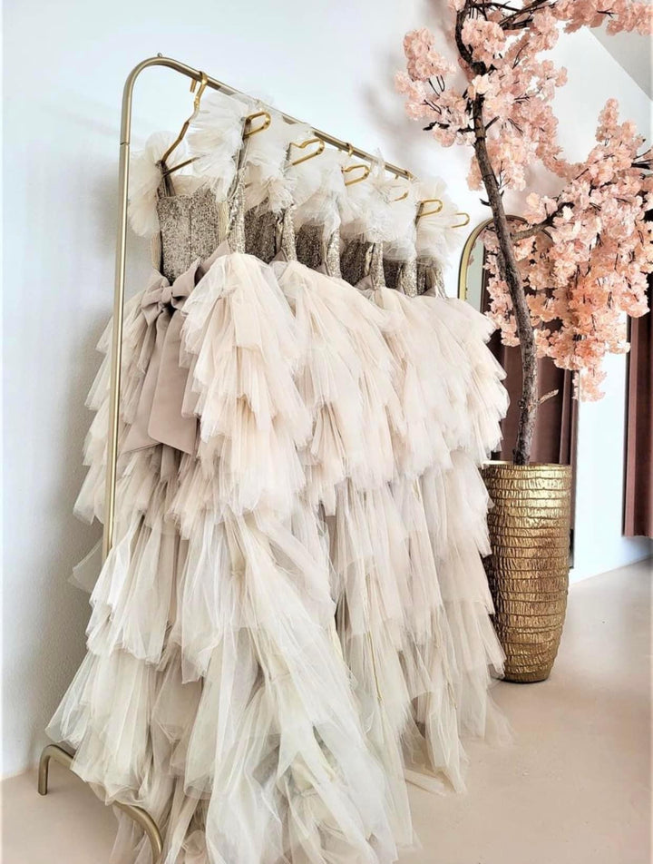 Pearl White Tulle Dress for Teenage Girls | Detachable Train | Mia Bambina  Boutique