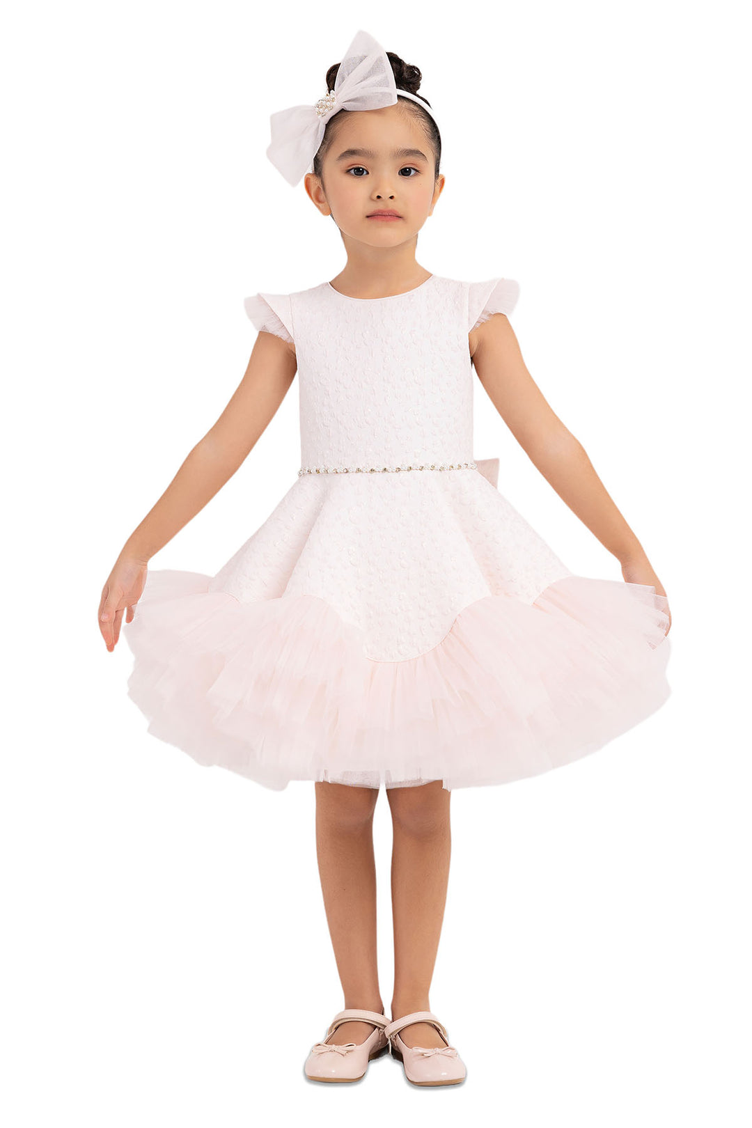 green emerald velvet dress Baby Girl Floral Pattern Bow Tie Princess Tutu Dress Formal Dress –  MyKids-USA® main image 1