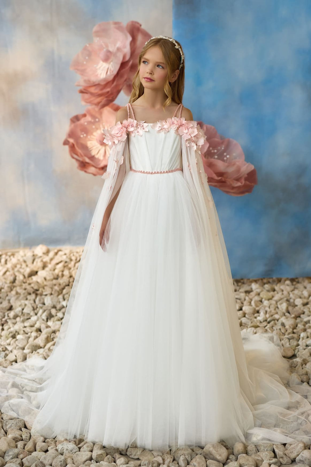 princess wedding dress Elegant Long Princess Tulle Lace Wedding Dress with Cap Sleeves