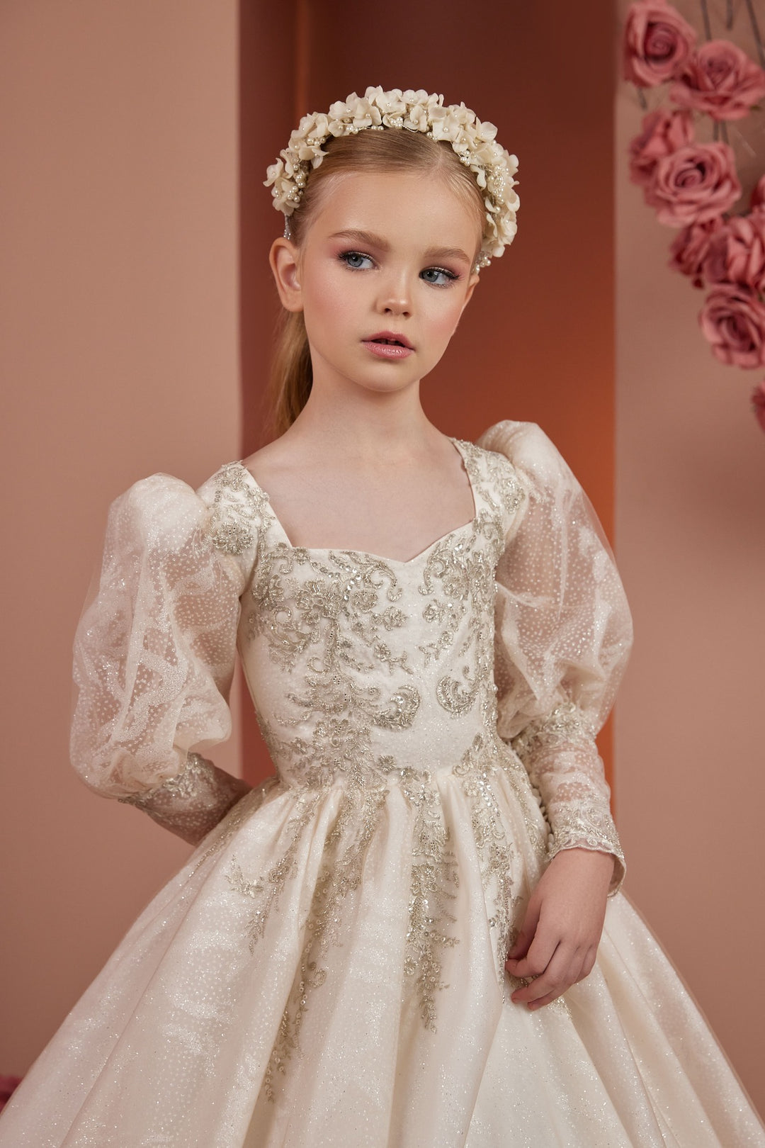 opulent elegant dress Opulent Cappuccino Elegance Gown by Mia Bambina Boutique Canada Pre-order Size 9-10