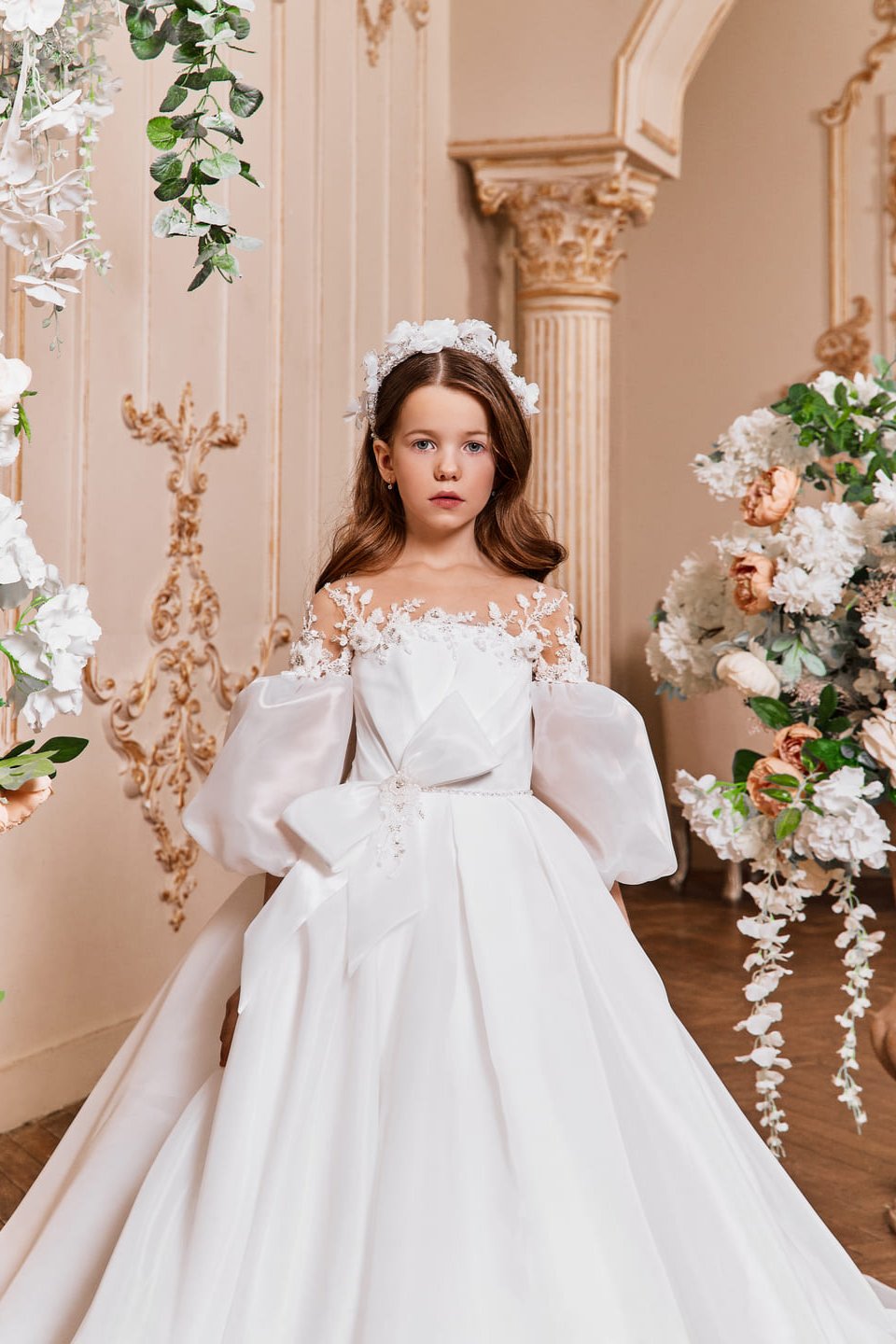 Buy Organza First Communion Dress with Illusion Neckline | Mia Bambina Boutique Buy Organza First Communion Dress with Illusion Neckline | Mia Bambina Boutique