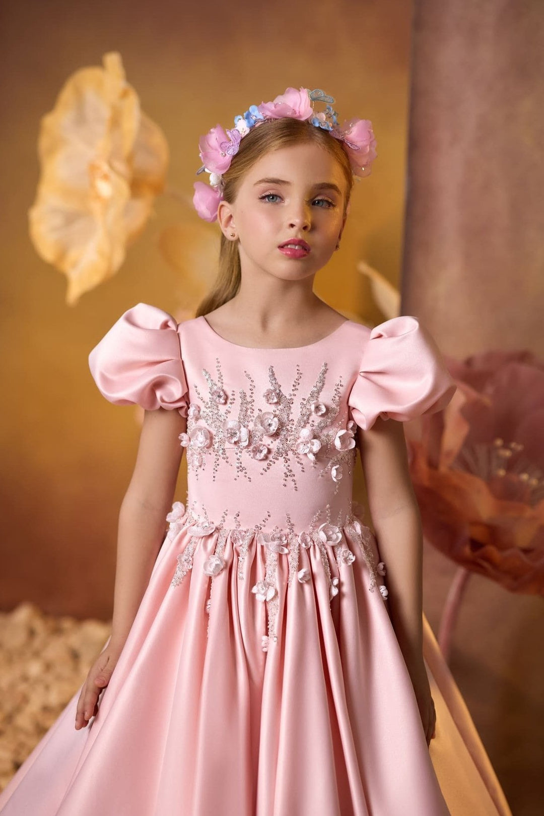 spring princess dress Spring Children's Birthday Puff Princess Dress Flower Girl Wedding Dress