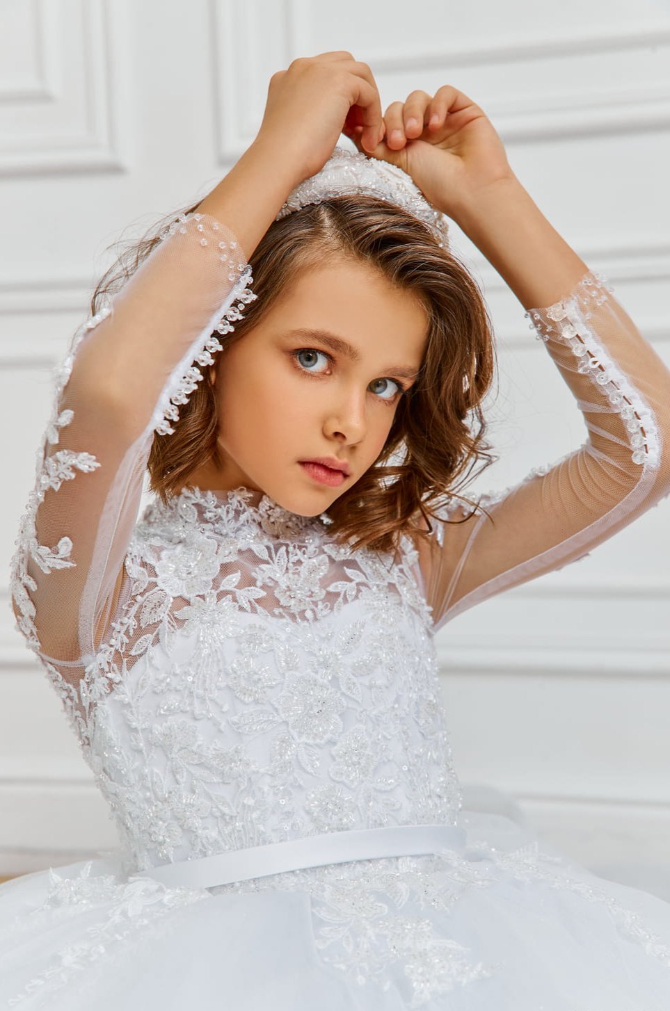 princess style communion dresses Princess Ball Gown for Holy First Communion Pre-order 3T-4T / Ivory