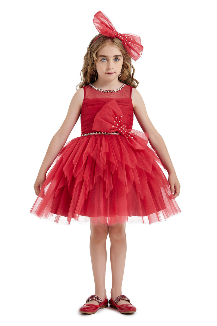 Short Red Tulle Dress for Girl 7 Years / Red