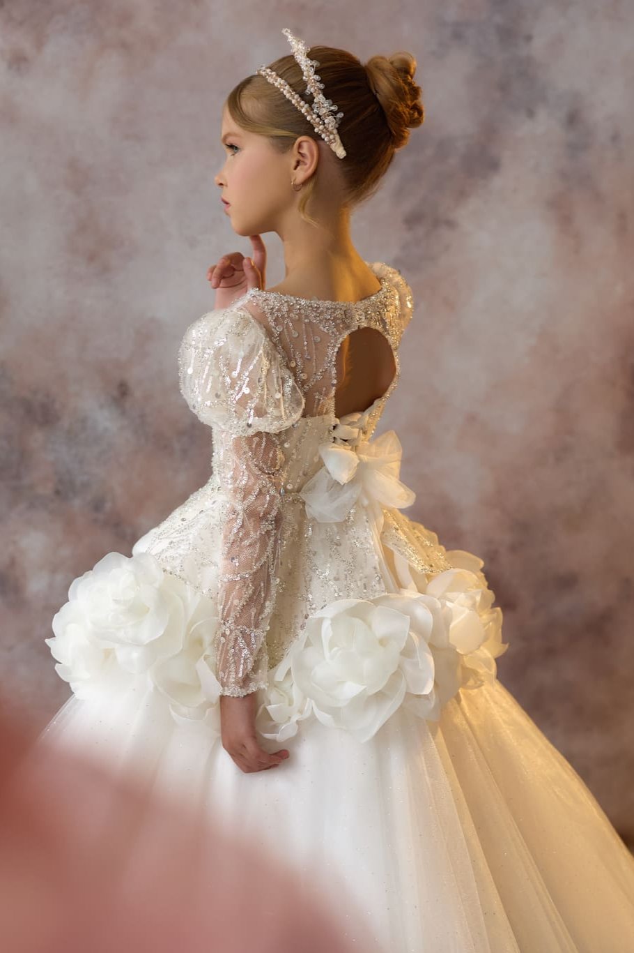 Sparkling Diamond First Communion Dress PREORDER 7-8 / Ivory
