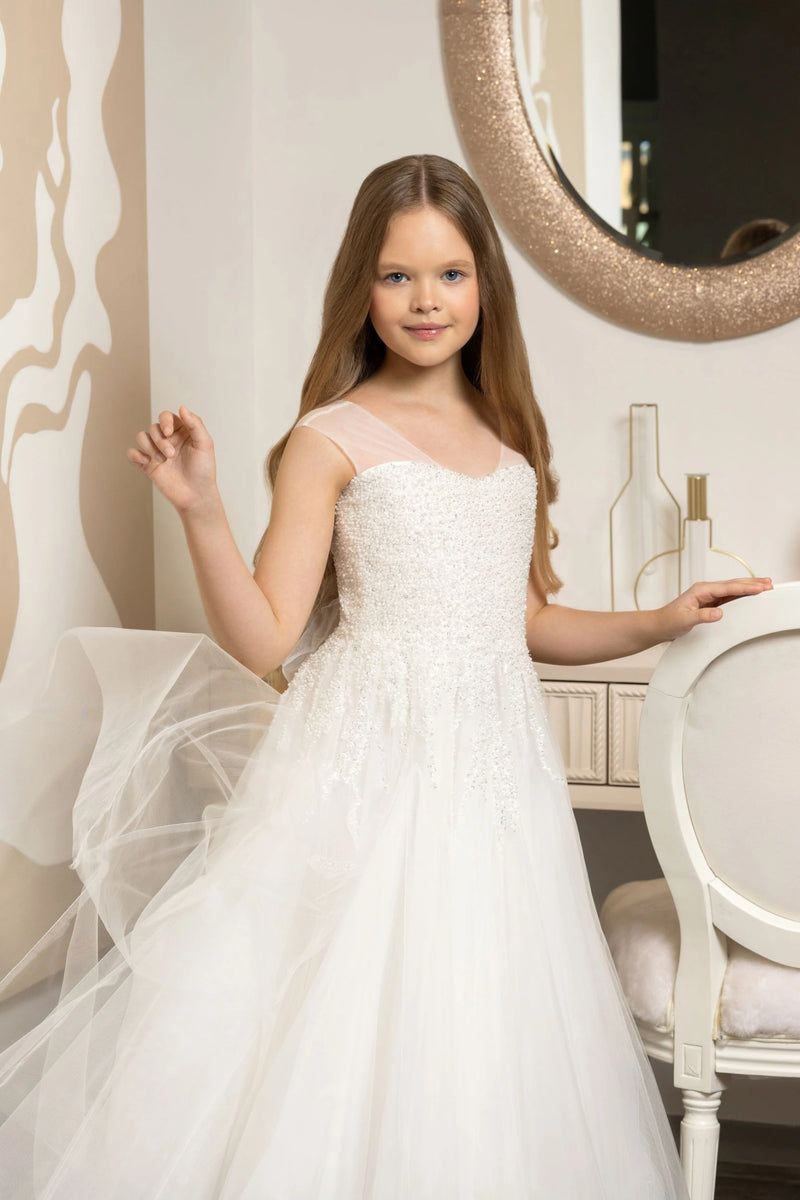 Tea Length Confirmation Dress for Teen Girls Preorder 9-10 / Ivory Tea Length Confirmation Dress for Teen Girls Preorder 9-10 / Ivory