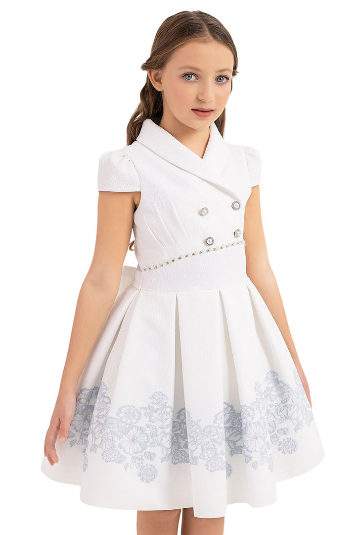 Teen Girl Semi-Formal Dress with Blue flowers Teen Girl Semi-Formal Dress with Blue flowers