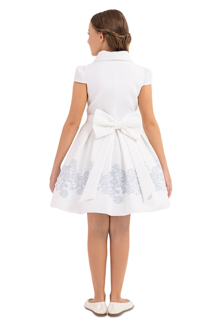 Teen Girl Semi-Formal Dress with Blue flowers