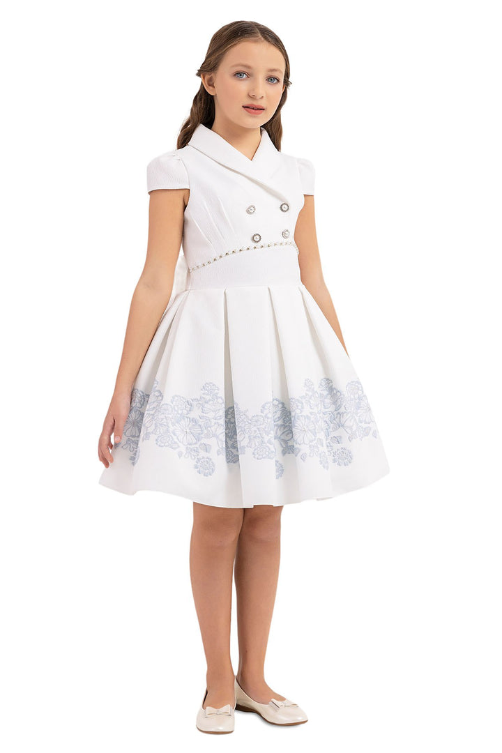 Teen Girl Semi-Formal Dress with Blue Flowers 12 Years / Baby Blue Teen Girl Semi-Formal Dress with Blue Flowers 12 Years / Baby Blue