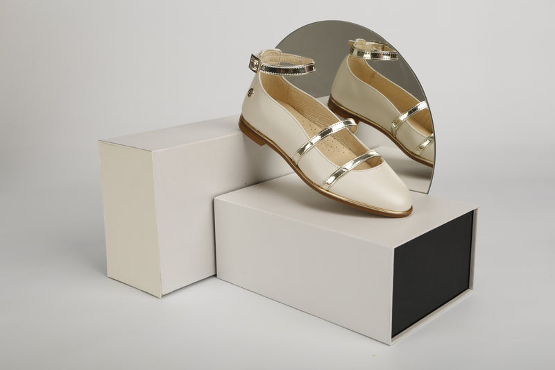 Andanines Blush Pink Leather Ballet Flats Shoes