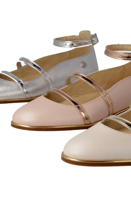 Andanines Blush Pink Leather Ballet Flats Shoes