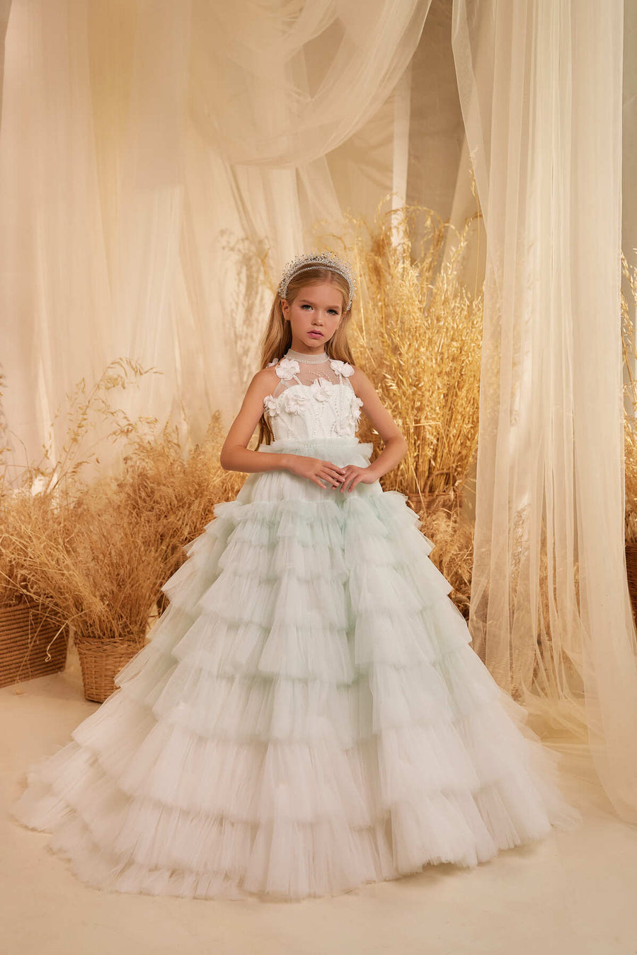 IBTOM CASTLE Little Big Girls Vintage Lace Junior Bridesmaid Dress Floor Length Dance Ball Pageant Maxi Gown For Party Wedding 12 13 Years Pink Coral IBTOM CASTLE Little Big Girls Vintage Lace Junior Bridesmaid Dress Floor Length Dance Ball Pageant Maxi Gown For Party Wedding 12 13 Years Pink Coral