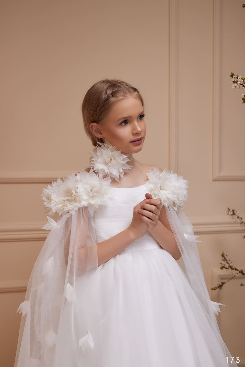 Junior Bridesmaid Dress with Detachable Cape Junior Bridesmaid Dress with Detachable Cape