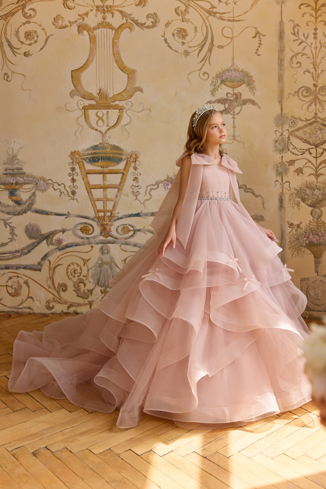 Bella Pastel Ruffle Gown
