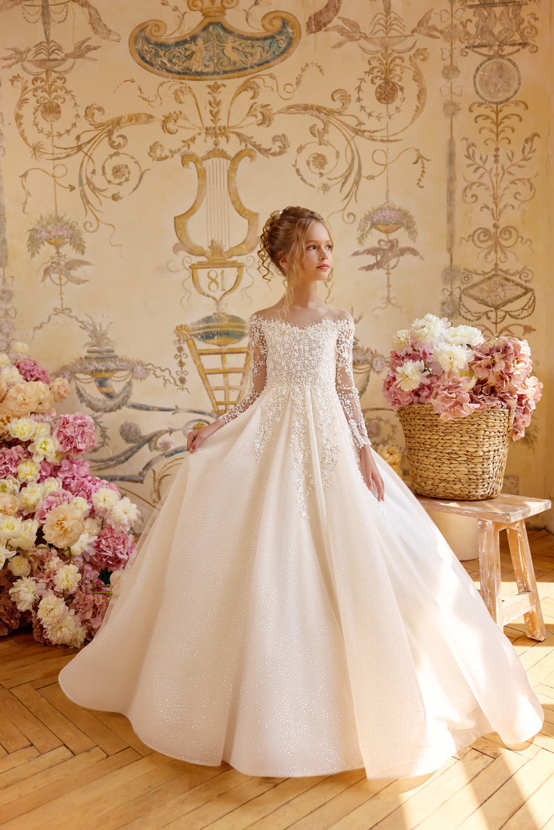 communion dress designers Celestina Couture Gown