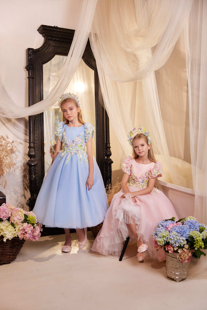 formal dresses in cincinnati Organza Dress Tea Length Custom Size / Blush f&p