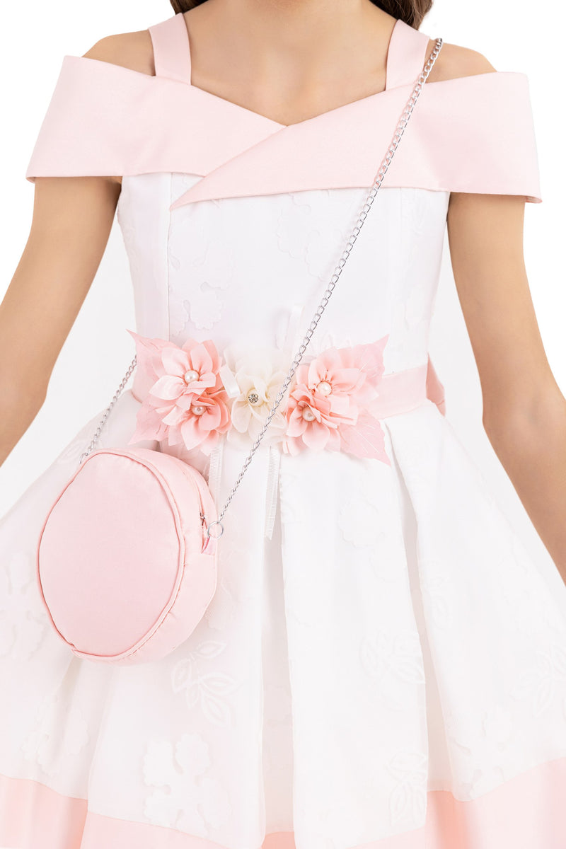 Classic Above-the-Knee Girl Dress with a Baguette by Mia Bambina Boutique Canada
