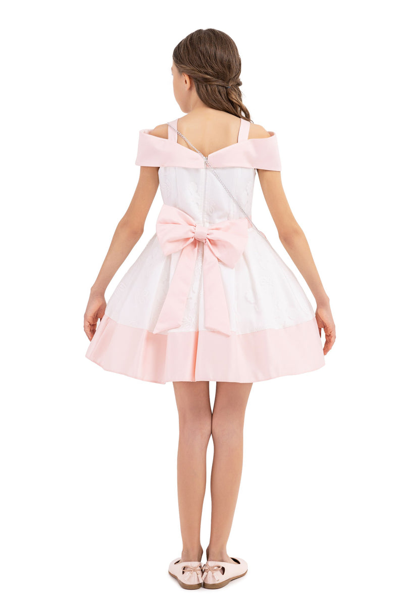 Classic Above-the-Knee Girl Dress with a Baguette by Mia Bambina Boutique Canada