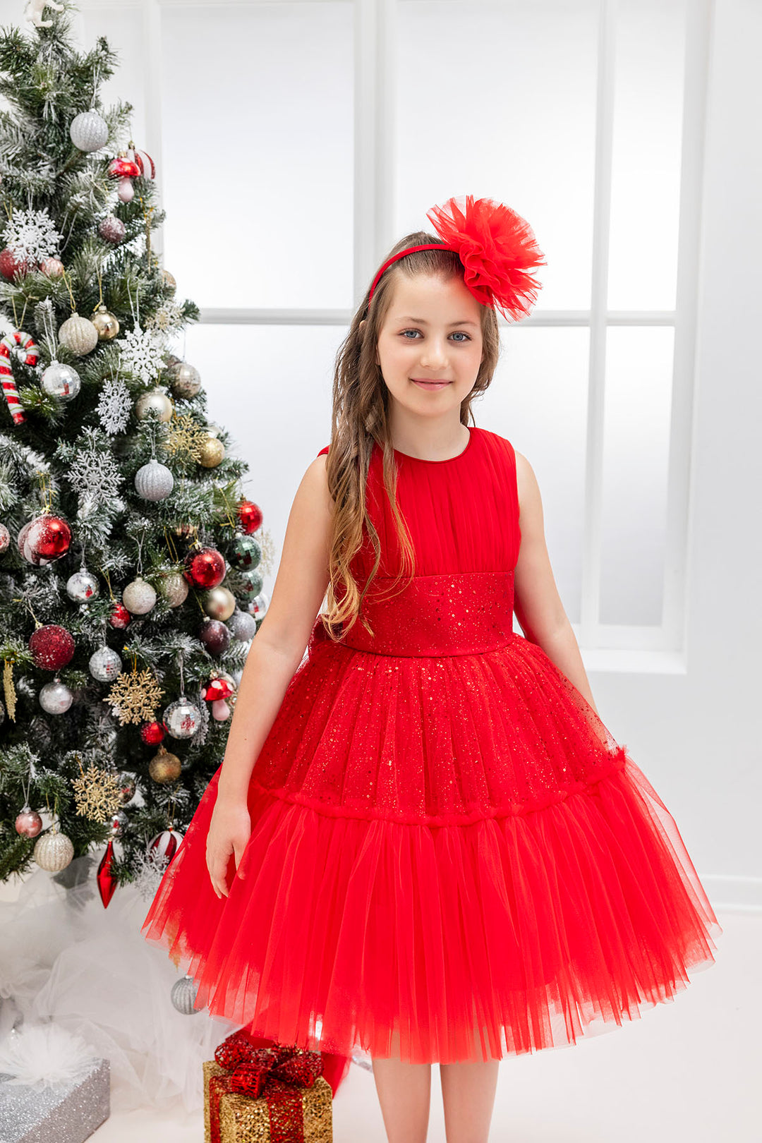 Girls Festive Red Sleeveless Tutu Dress 11 Years / Red Girls Festive Red Sleeveless Tutu Dress 11 Years / Red