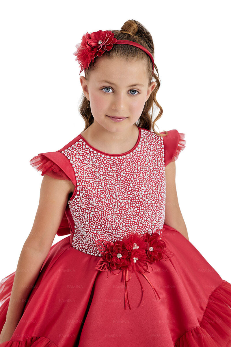 Red Ruffled Tulle Girls Christmas Dress 6 Years / Red Red Ruffled Tulle Girls Christmas Dress 6 Years / Red