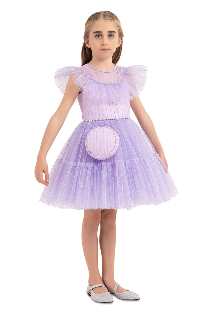 girls purple formal dress Gunia Girls Formal Dress Puffy Gown With Floral Appliques Elegant Party Tutu Occasions Sundress Purple Dress For Girls 2-10 Years, Girl's, Size: 4-5