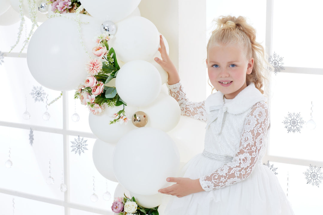 blue dress for baby girl ARISTOCRAT KIDS | SNOW WHITE LACE DRESS main image 1