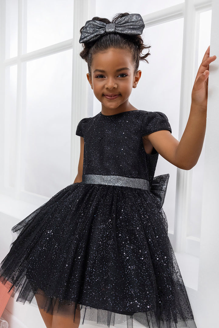 Glitter Tulle Little Black Dress for Girl – Mia Bambina Boutique