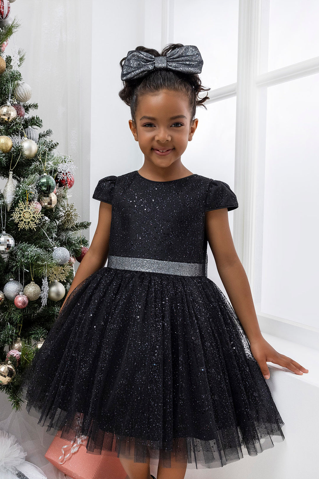 Glitter Tulle Little Black Dress for Girl 6 Years Glitter Tulle Little Black Dress for Girl 6 Years