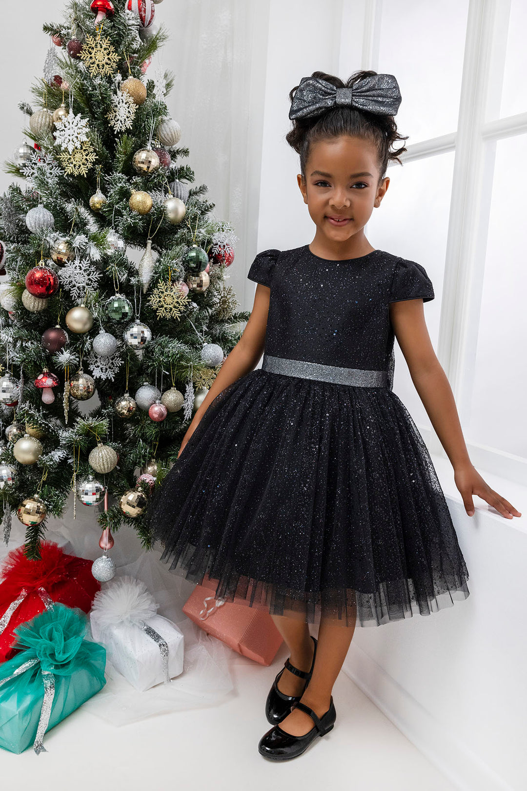 Glitter Tulle Little Black Dress for Girl Glitter Tulle Little Black Dress for Girl